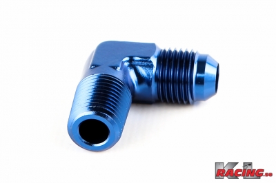 90 Degree Adapter 4 an to 1/4 npt Fitting Blue 
