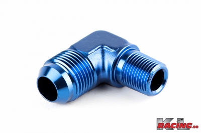 90 Degree Adapter 4 an to 1/4 npt Fitting Blue 