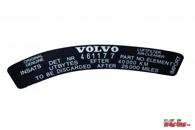 Dekal Luftfilter B30 72-75 i gruppen Modellanpassat / Volvo / 100-Serien / Dekaler hos KL Racing AB (15069)