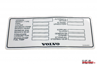 Dekal Typskylt 240, 260, 262 i gruppen Modellanpassat / Volvo / 200-Serien / Dekaler hos KL Racing AB (15077)