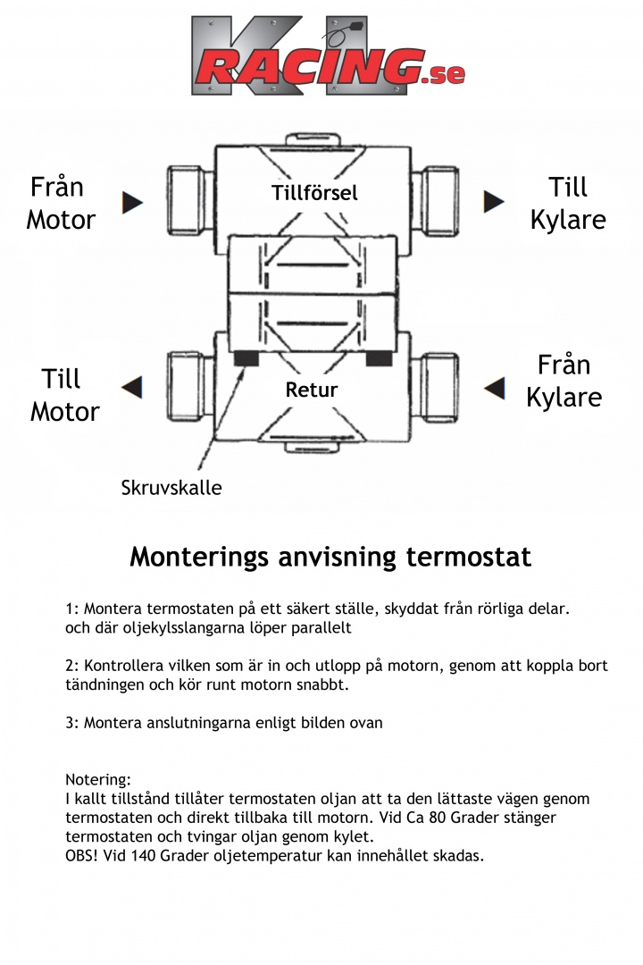 Termostat för Oljekyl AN12 anslutningar 