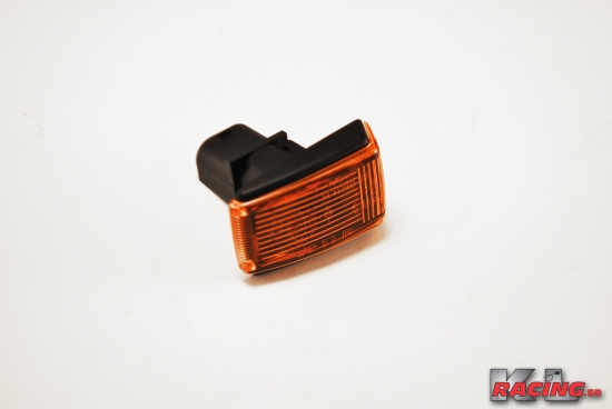 Orange skärmblinkers med svart botten