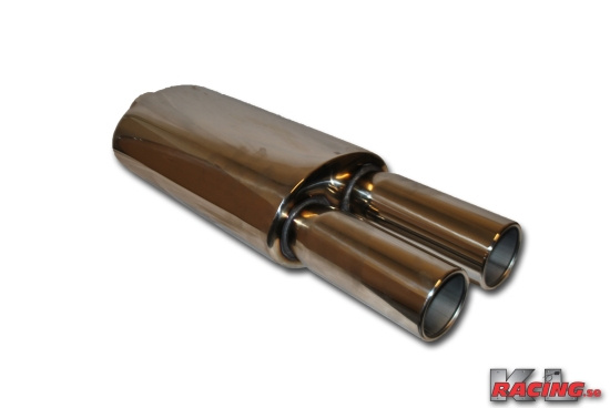 Slutdämpare 2,5'' med 2x2,5'' Rakt utblås