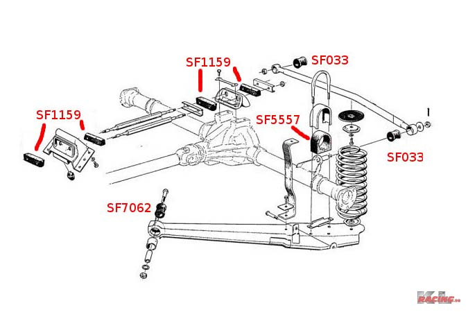 Bussning Bärarm PV 57-66  -Pu-