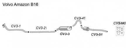 Avgassystem Amazon 57-61
