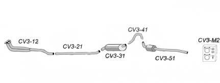 Avgassystem Amazon 67-70