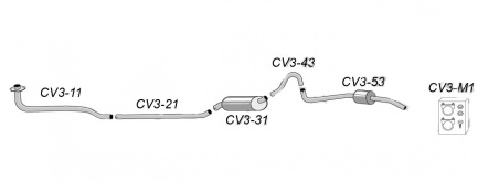 Avgassystem Amazon 62-66