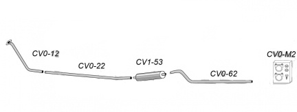 Avgassystem Duett 57-61