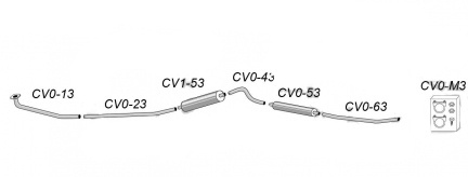 Avgassystem Duett 62-66