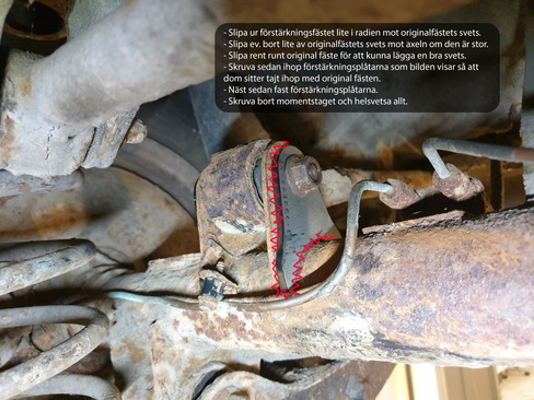 Förstärkningsplåtar momentstag i bakaxel 240