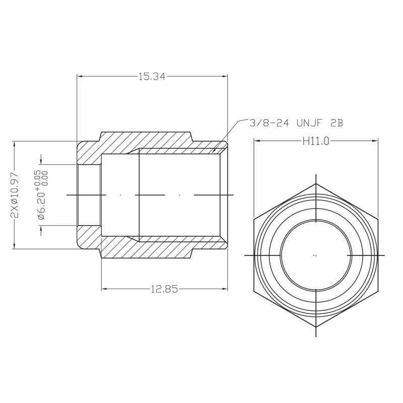 Presskoppling Hona 7/16 (AN4) till AN4 slang, konkav