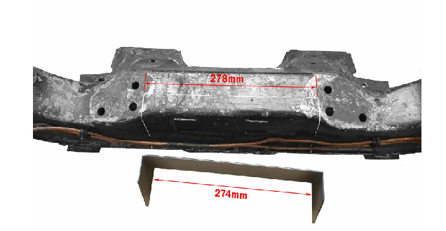 Svetsplåt framvagnsbalk 240 med LSx motor