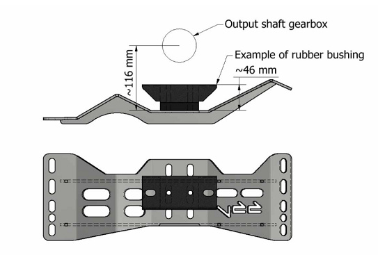 Växellådsbalk 740/940 - GM 4L60 / T56 Etc