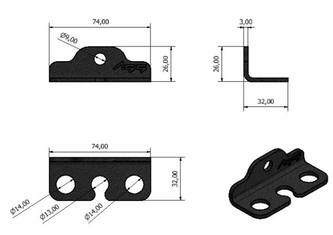 Fäste Bromsslang  240, 740, 940
