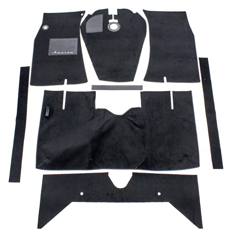 Golvmatta Amazon 65-70 Svart textil