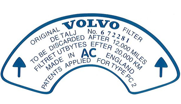 Dekal för luftfilter Dubbla SU, Bakre