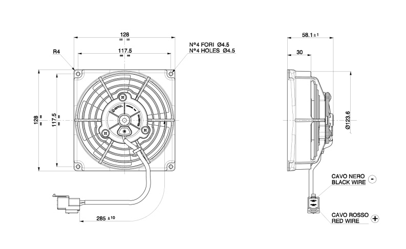 Elfläkt 4,5'' Tryckande