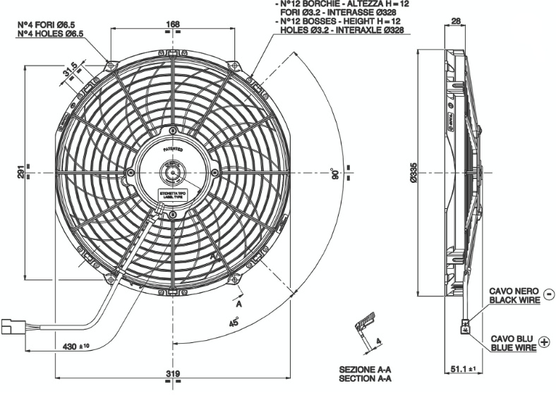 Elfläkt 12'' Tryckande