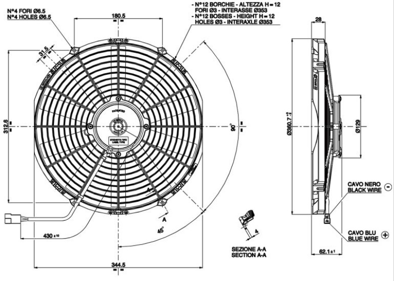 Elfläkt 13'' Tryckande