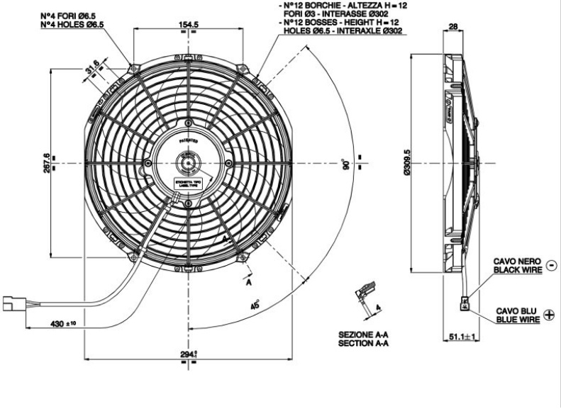 Elfläkt 11'' Tryckande